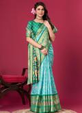 Multi Colour Designer Saree in Satin with Digital Print - 3