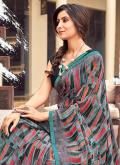 Multi Colour Georgette Printed Classic Designer Saree for Ceremonial - 1