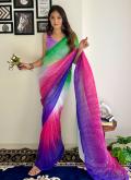 Multi Colour Georgette Printed Trendy Saree for Ceremonial - 3