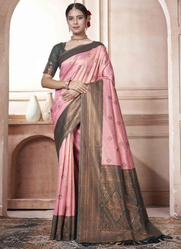 Multi Colour Kanjivaram Silk Woven Contemporary Saree