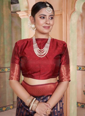 Multi Colour Kanjivaram Silk Woven Contemporary Saree for Ceremonial