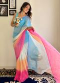 Multi Colour Trendy Saree in Georgette with Printed - 3