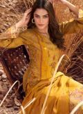 Mustard color Digital Print Cotton Lawn Trendy Salwar Kameez - 1