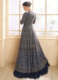 Navy Blue color Embroidered Georgette Readymade Lehenga Choli - 1