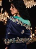 Navy Blue Fancy Fabric Border Classic Designer Saree for Engagement - 2