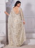 Off White color Georgette Contemporary Saree with Digital Print - 1