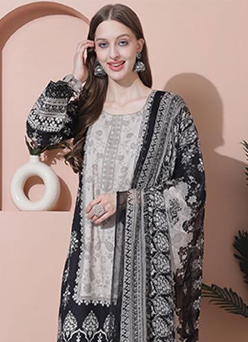 Off White Cotton  Digital Print Trendy Salwar Suit