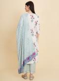 Off White Cotton  Floral Print Salwar Suit - 1