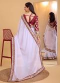 Off White Organza Embroidered Trendy Saree for Ceremonial - 2