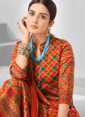 Orange color Digital Print Cotton  Salwar Suit - 1