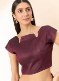 Organza Trendy Saree in Purple Enhanced with Embroidered - 1