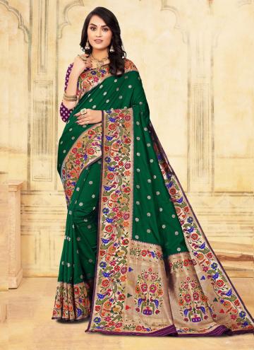 Paithni Classic Designer Saree in Green Enhanced w