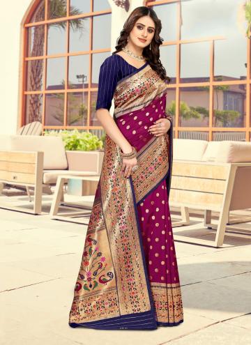 Paithni Classic Designer Saree in Hot Pink Enhance