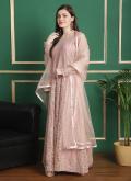 Peach Net Cord Trendy Salwar Suit for Engagement - 3