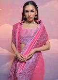 Pink Classic Designer Saree in Handloom Silk with Woven - 2