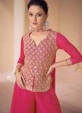 Pink color Chinon Readymade Designer Salwar Suit with Embroidered - 1