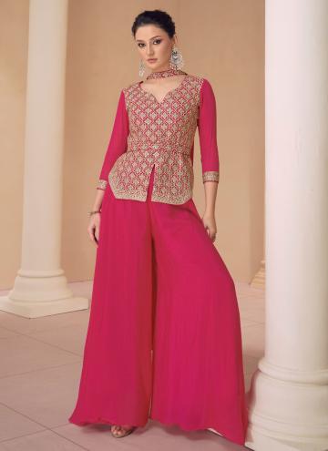 Pink color Chinon Readymade Designer Salwar Suit w