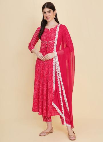 Pink color Cotton  Salwar Suit with Printed