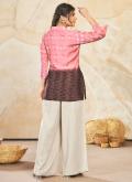 Pink color Embroidered Silk Casual Kurti - 1