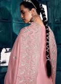 Pink color Embroidered Silk Pakistani Suit - 2