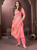 Pink color Printed Rayon Designer Salwar Kameez - 2