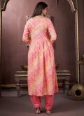 Pink color Printed Rayon Designer Salwar Kameez - 3
