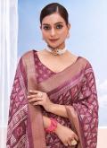 Pink color Silk Classic Designer Saree with Woven - 1