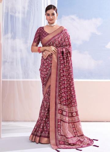 Pink color Silk Classic Designer Saree with Woven