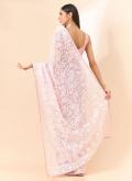Pink Contemporary Saree in Organza with Embroidered - 2