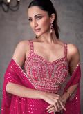 Pink Georgette Embroidered Designer Palazzo Salwar Suit for Ceremonial - 1