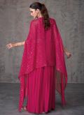 Pink Georgette Embroidered Designer Palazzo Salwar Suit for Ceremonial - 2