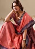 Pink Handloom Cotton Woven Designer Saree - 2