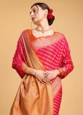 Pink Patola Silk Jacquard Work Contemporary Saree - 1