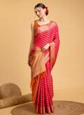 Pink Patola Silk Jacquard Work Contemporary Saree - 3