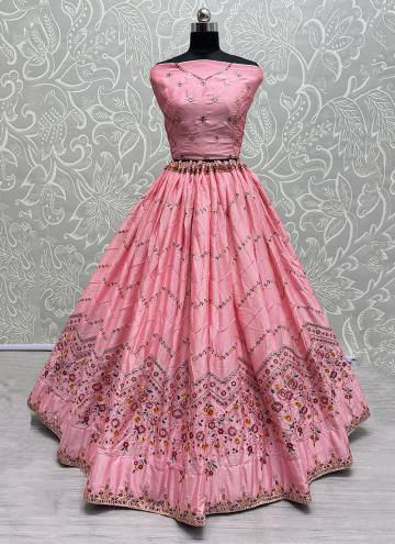 Pink Rangoli Sequins Work Designer Lehenga Choli for Ceremonial