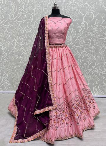 Pink Rangoli Sequins Work Designer Lehenga Choli for Ceremonial