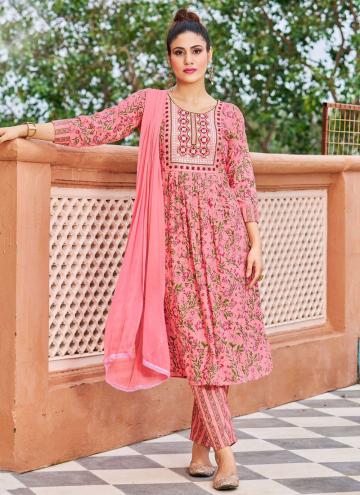 Pink Rayon Digital Print Trendy Salwar Suit
