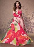 Pink Salwar Suit in Crepe Silk with Embroidered - 1