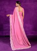 Pink Shimmer Embroidered Trendy Saree for Ceremonial - 1