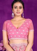 Pink Shimmer Embroidered Trendy Saree for Ceremonial - 3