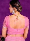 Pink Shimmer Embroidered Trendy Saree for Ceremonial - 4