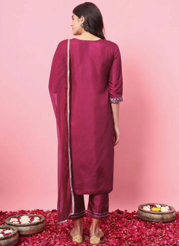 Pink Trendy Salwar Kameez in Silk Blend with Embroidered