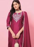 Pink Trendy Salwar Kameez in Silk Blend with Embroidered - 2