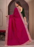 Pink Vichitra Silk Border Contemporary Saree for Ceremonial - 2