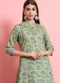 Printed Rayon Green Salwar Suit - 3