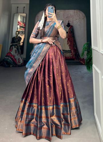 Purple color Jacquard Silk Designer Lehenga Choli with Woven