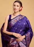Purple color Silk Designer Saree with Jacquard Work - 1