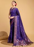 Purple color Silk Designer Saree with Jacquard Work - 3