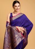 Purple color Silk Trendy Saree with Jacquard Work - 1