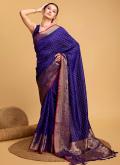 Purple color Silk Trendy Saree with Jacquard Work - 3